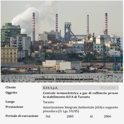Centrale termoelettrica a gas di raffineria presso lo stabilimento ILVA di Taranto